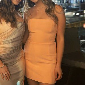 Rumored Old Hollywood Mini Dress Peach Whip